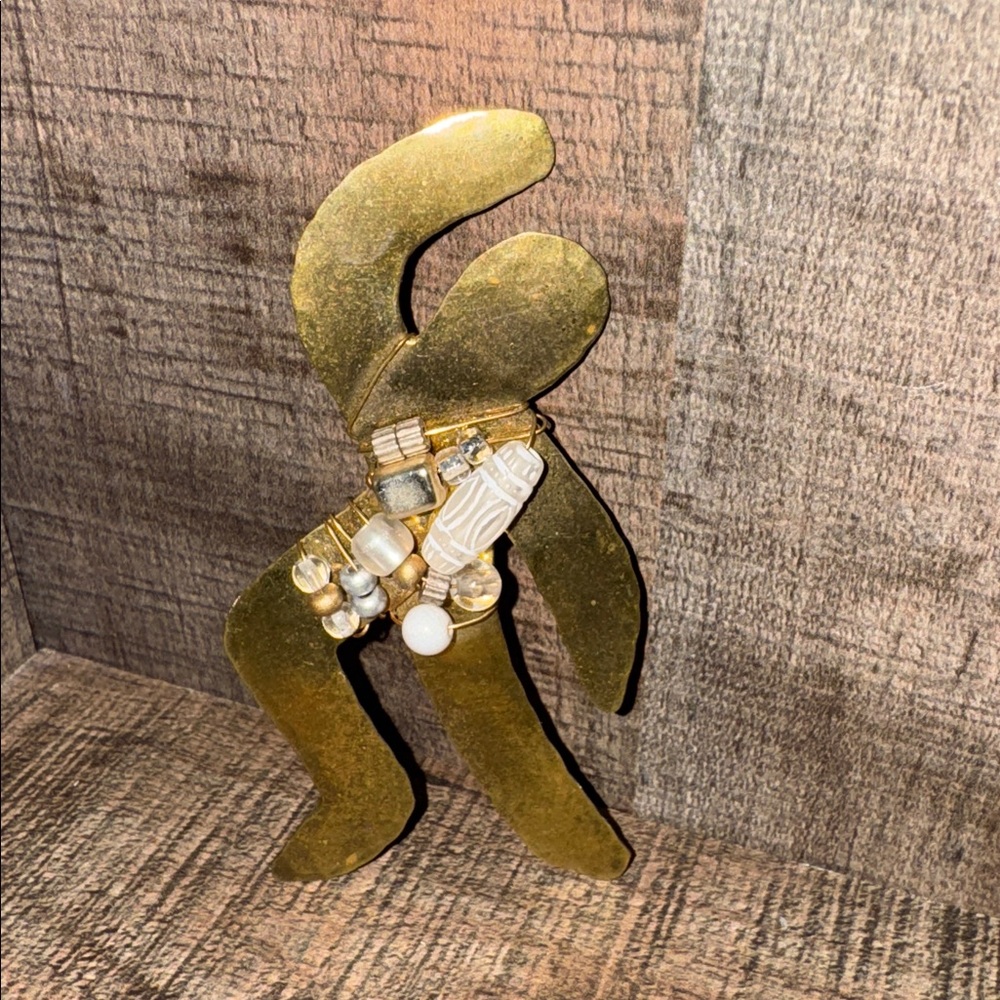 Unique Gold Abstract Brooch